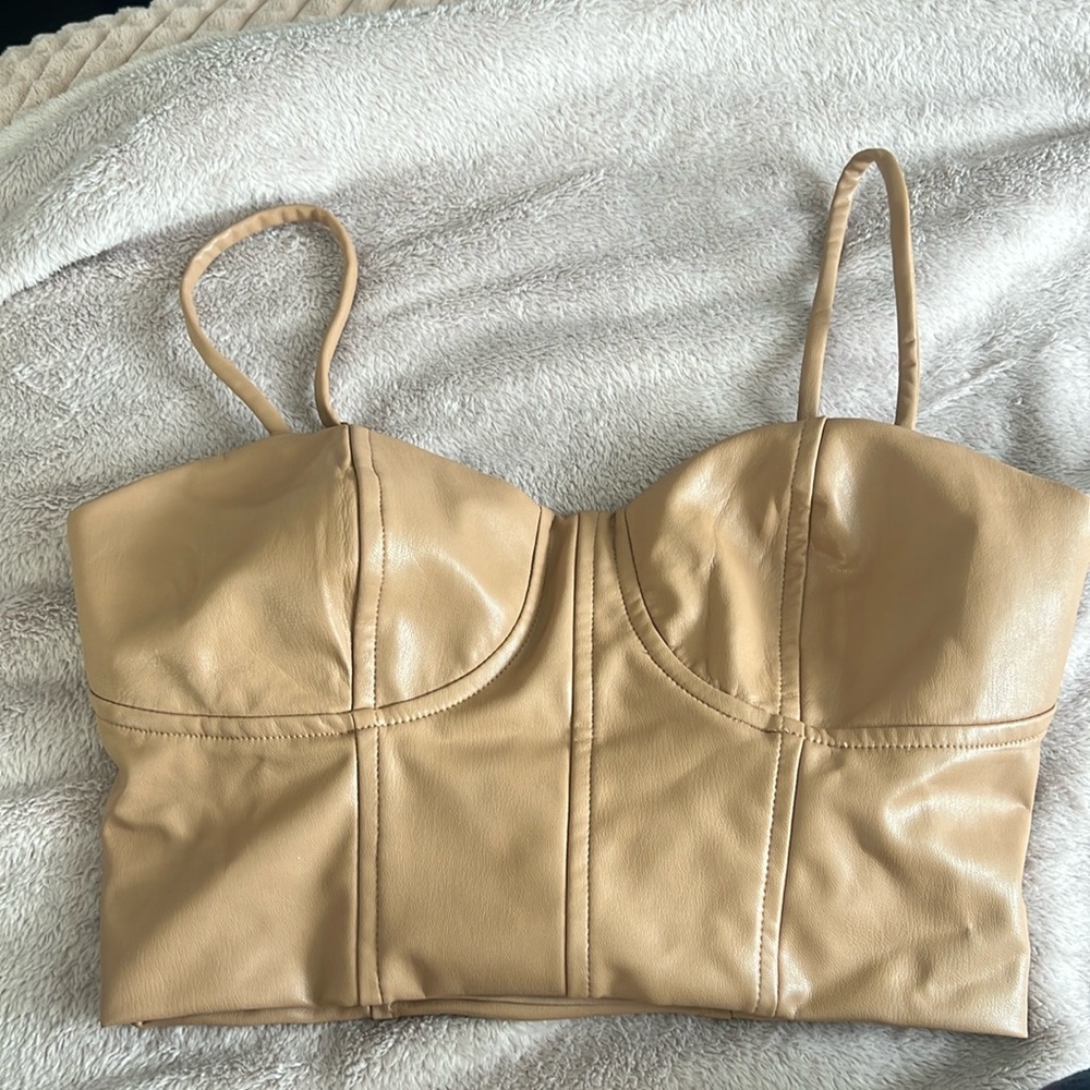 Express Faux Leather Top
